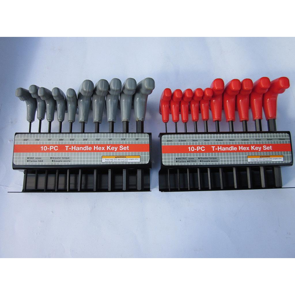 10 pc T Handle Hex Key Set Metric