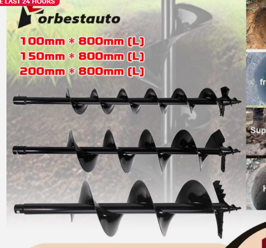 post hole digger auger 150x800x20mm