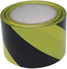 Safety Tape Black & Yellow 75mm x 100M