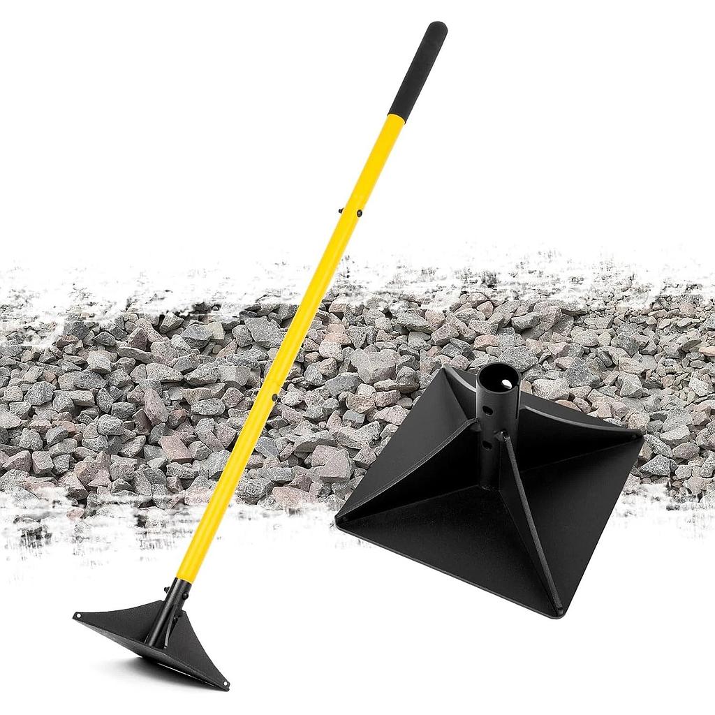 road tamper steel plate wooden handle 10"x10"